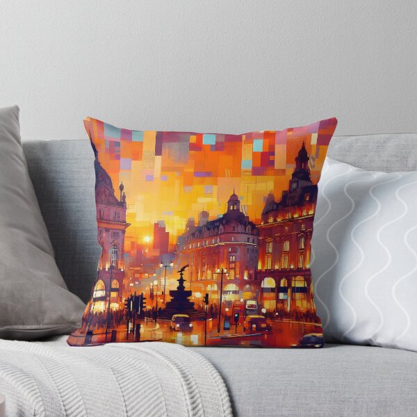 Artikelvorschau, Piccadilly Sonnenuntergang | Moderne geometrische London Wandkunst entworfen und verkauft von Stoneflower-Art.