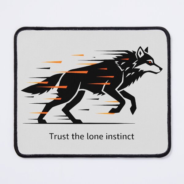 Item preview, Minimalist Black Wolf Capturing Speed and Instinct designed and sold by SplashTastic.