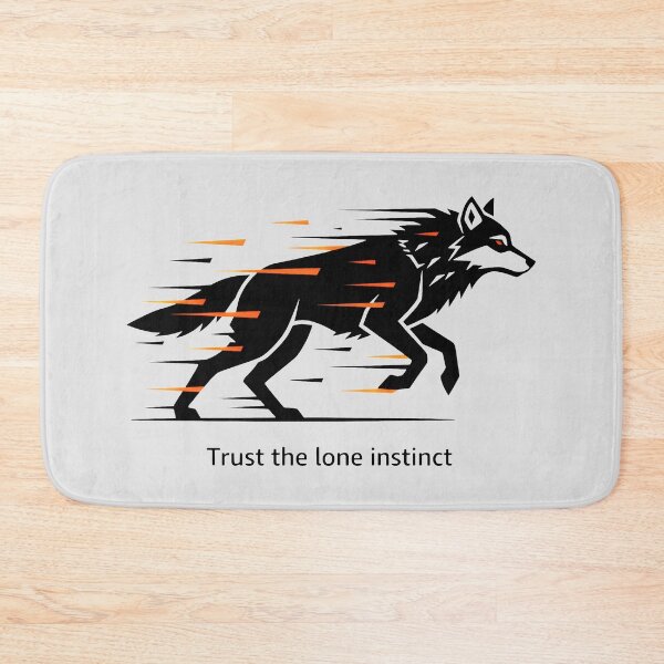 Item preview, Minimalist Black Wolf Capturing Speed and Instinct designed and sold by SplashTastic.