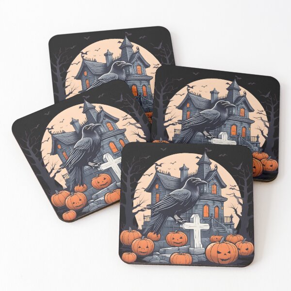 Item preview, “Creepy Crow Silhouette – Minimal Halloween Graveyard Design” designed and sold by NatureNookTees.