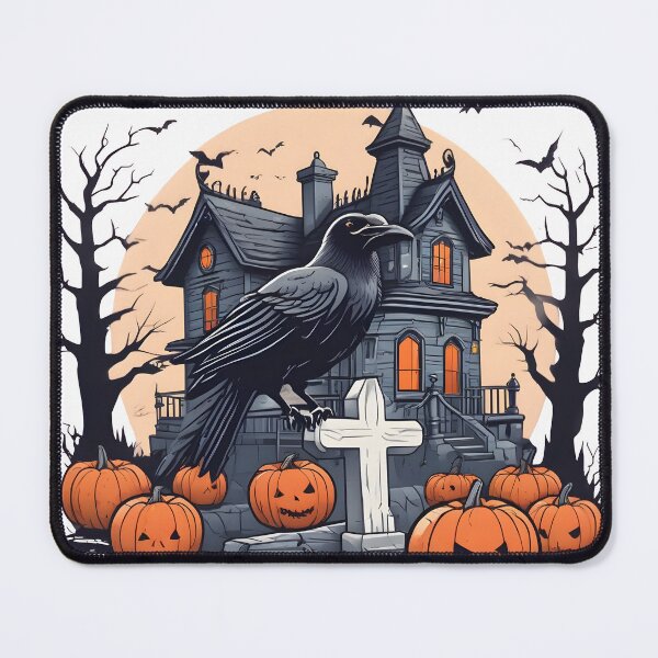 Item preview, “Creepy Crow Silhouette – Minimal Halloween Graveyard Design” designed and sold by NatureNookTees.