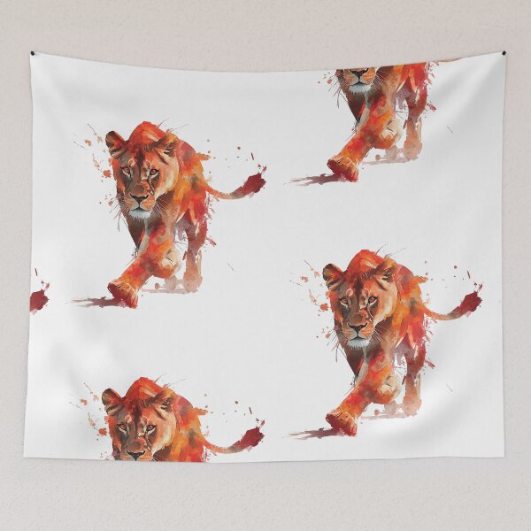 Item preview, Intense Lioness Stalking in Fiery Hues designed and sold by UniquetyDesign.