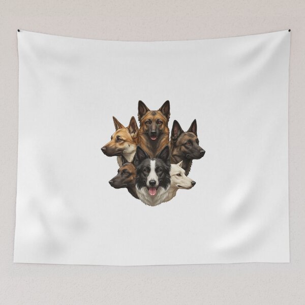 Item preview, My Dear Friends, Merry Christmas, Border Collie, Australian Shepherd, Belgian Malinois, Kangal, Old English Sheepdog dog designed and sold by chipmuckdesignn.