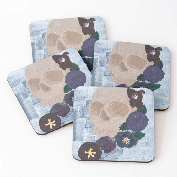 Item preview, Skull with Flowers designed and sold by StickersTheBat.