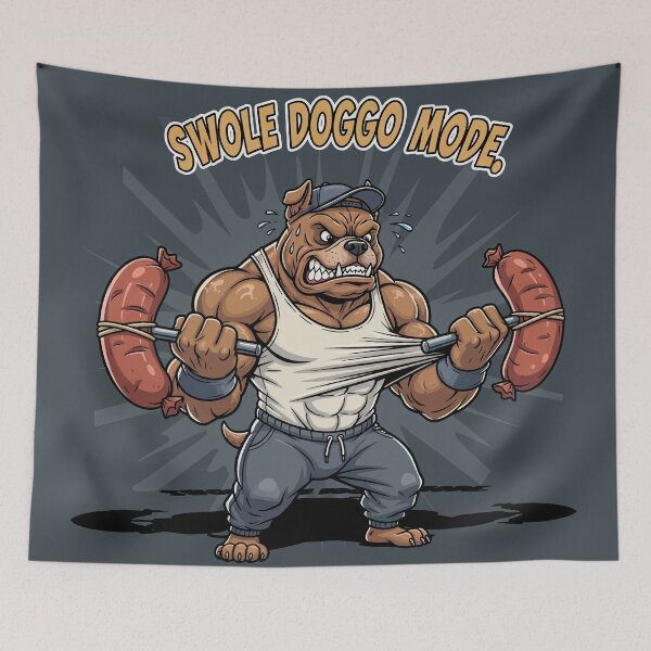 Item preview, SWOLE DOGGO MODE - Sausage Lift Champion designed and sold by SillyPawsStudio.