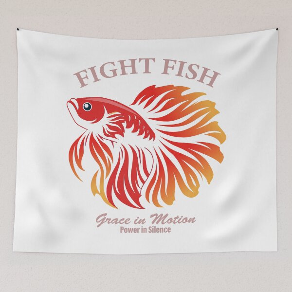 Item preview, Fierce Beauty – Elegant Betta Fish with Flowing Fins_RED designed and sold by AckeeWolf.