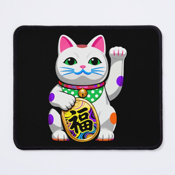Item preview, Lucky Maneki-Neko Fortune Cat on Black designed and sold by zzz888.