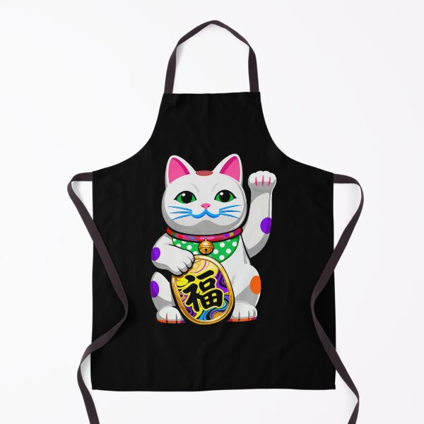 Item preview, Lucky Maneki-Neko Fortune Cat on Black designed and sold by zzz888.