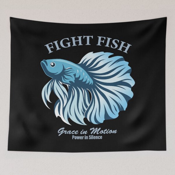 Item preview, Fierce Beauty – Elegant Betta Fish with Flowing Fins_BLUE designed and sold by AckeeWolf.