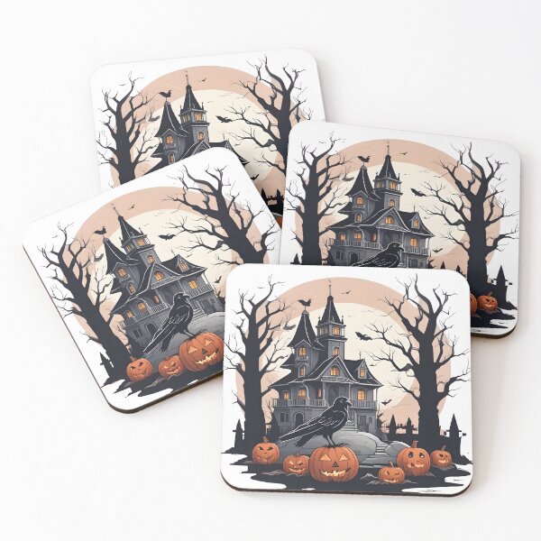 Item preview, “Spooky Crow and Pumpkins – Halloween Night Illustration” designed and sold by NatureNookTees.