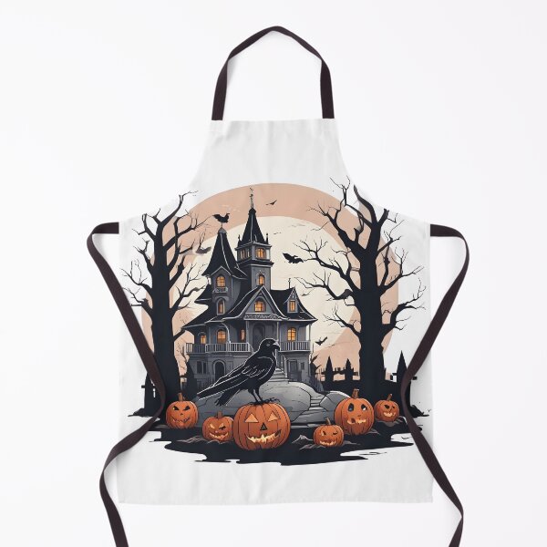 Item preview, “Spooky Crow and Pumpkins – Halloween Night Illustration” designed and sold by NatureNookTees.