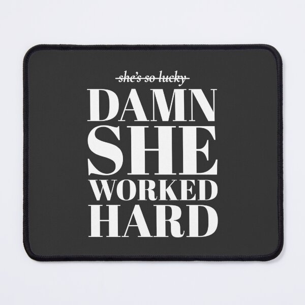 Item preview, damn she worked hard | Feminist Quote Empowerment Typography designed and sold by Pulau Kreasi.