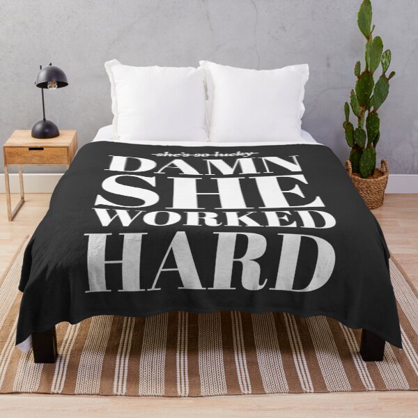 Item preview, damn she worked hard | Feminist Quote Empowerment Typography designed and sold by Pulau Kreasi.