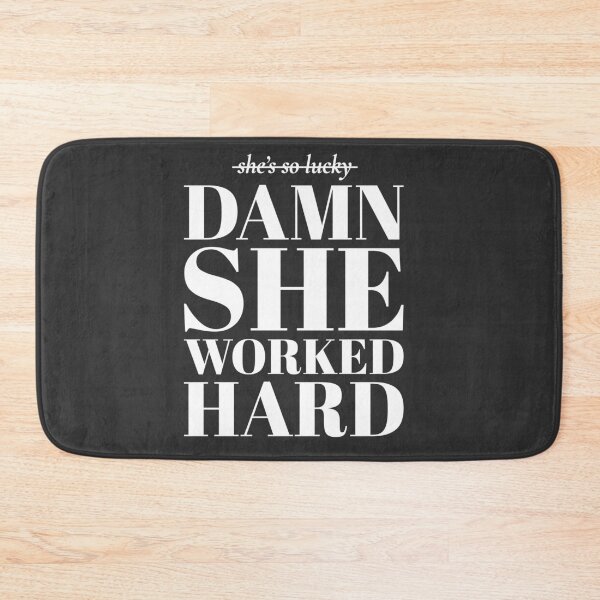 Item preview, damn she worked hard | Feminist Quote Empowerment Typography designed and sold by Pulau Kreasi.