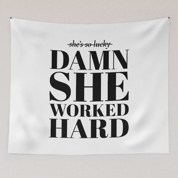 Item preview, Copy of damn she worked hard | Feminist Quote Empowerment Typography designed and sold by Pulau Kreasi.