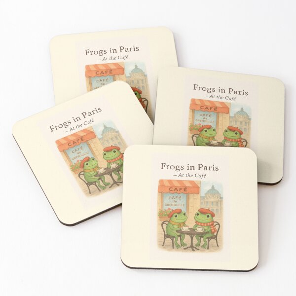 Item preview, Frogs in Paris — At the Café designed and sold by Novel Works Studio.