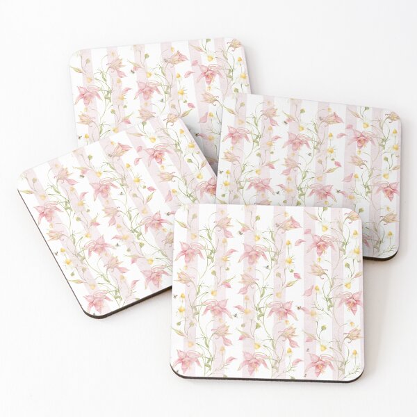 Item preview, Heritage Countryside - Bees, Daisies & Pink Blossoms With Stripes designed and sold by Heritage Hive Studio.