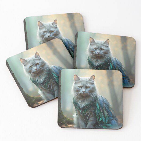 Item preview, Mystical Cat in Foggy Woods | Cinematic Vintage Forest Design designed and sold by Valeree Store.
