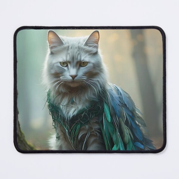 Item preview, Mystical Cat in Foggy Woods | Cinematic Vintage Forest Design designed and sold by Valeree Store.