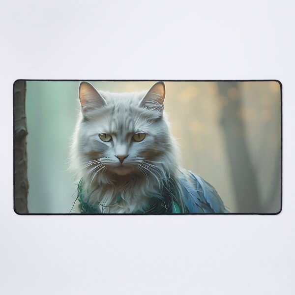 Item preview, Mystical Cat in Foggy Woods | Cinematic Vintage Forest Design designed and sold by Valeree Store.