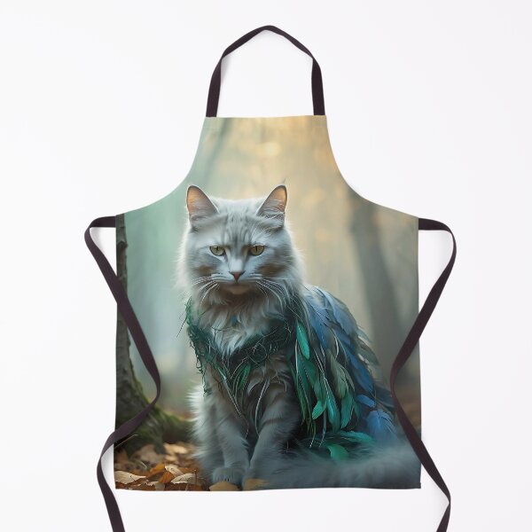 Aperçu de l'œuvre Chat mystique dans une forêt brumeuse | Design cinématographique vintage créée et vendue par Valeree Store.
