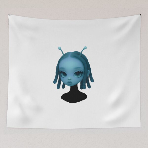 Item preview, Neon Dreamer – Futuristic Alien Girl Portrait designed and sold by OsasChild.