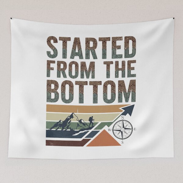 Item preview, Started From The Bottom Climber Motivation Success Vintage Hiking Compass designed and sold by Teez Haven.