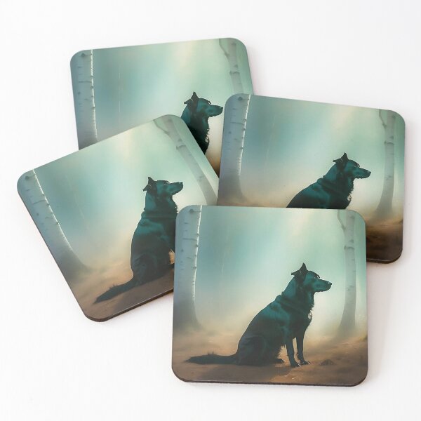 Item preview, Mystic Wolf in Silver Birch Woods | Atmospheric Nature Photography designed and sold by Valeree Store.