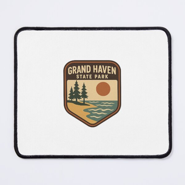 Item preview, Grand Haven State Park Retro Emblem – Vintage Beach & Pines Design designed and sold by BoldApparel.