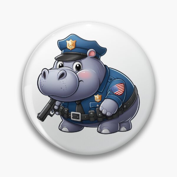Item preview, Police Hippo - Cute Law Enforcer designed and sold by Art-Arcade6.