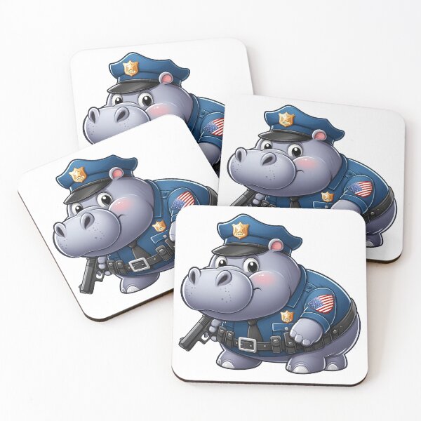 Item preview, Police Hippo - Cute Law Enforcer designed and sold by Art-Arcade6.