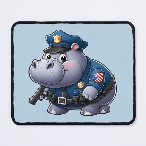 Item preview, Police Hippo - Cute Law Enforcer designed and sold by Art-Arcade6.