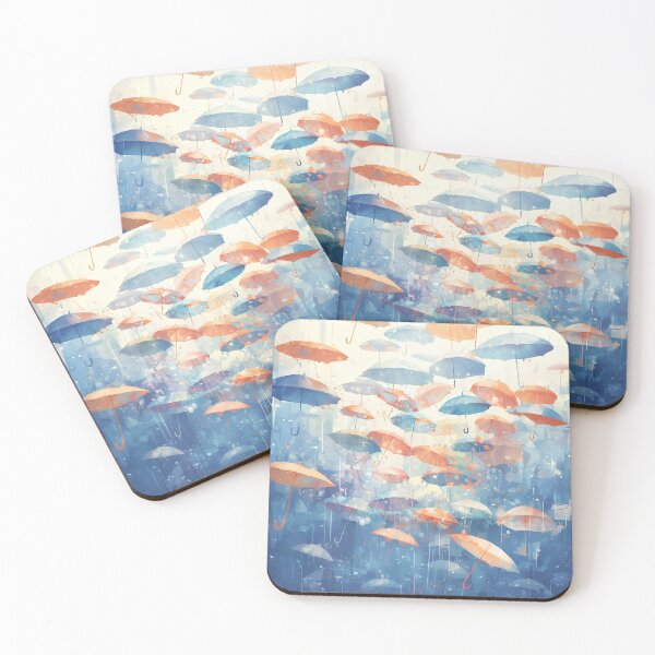 Item preview, Dreamy Umbrella Abstract Art – Rain and Wind Watercolor Harmony designed and sold by Windy-market.