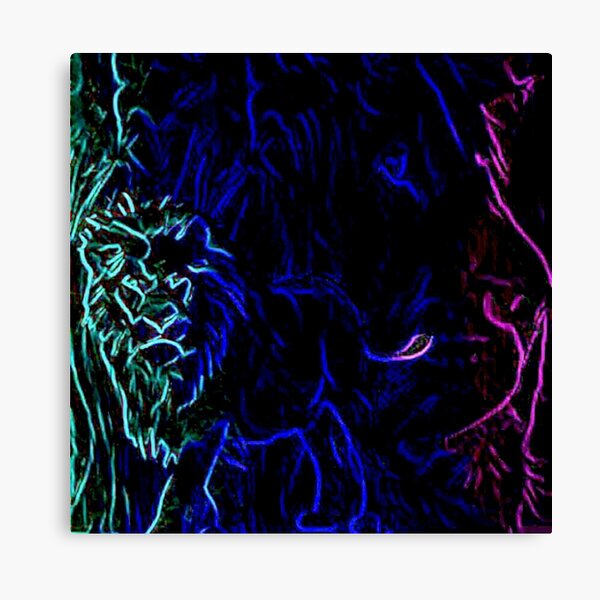 Noble Neon Lion Canvas Print