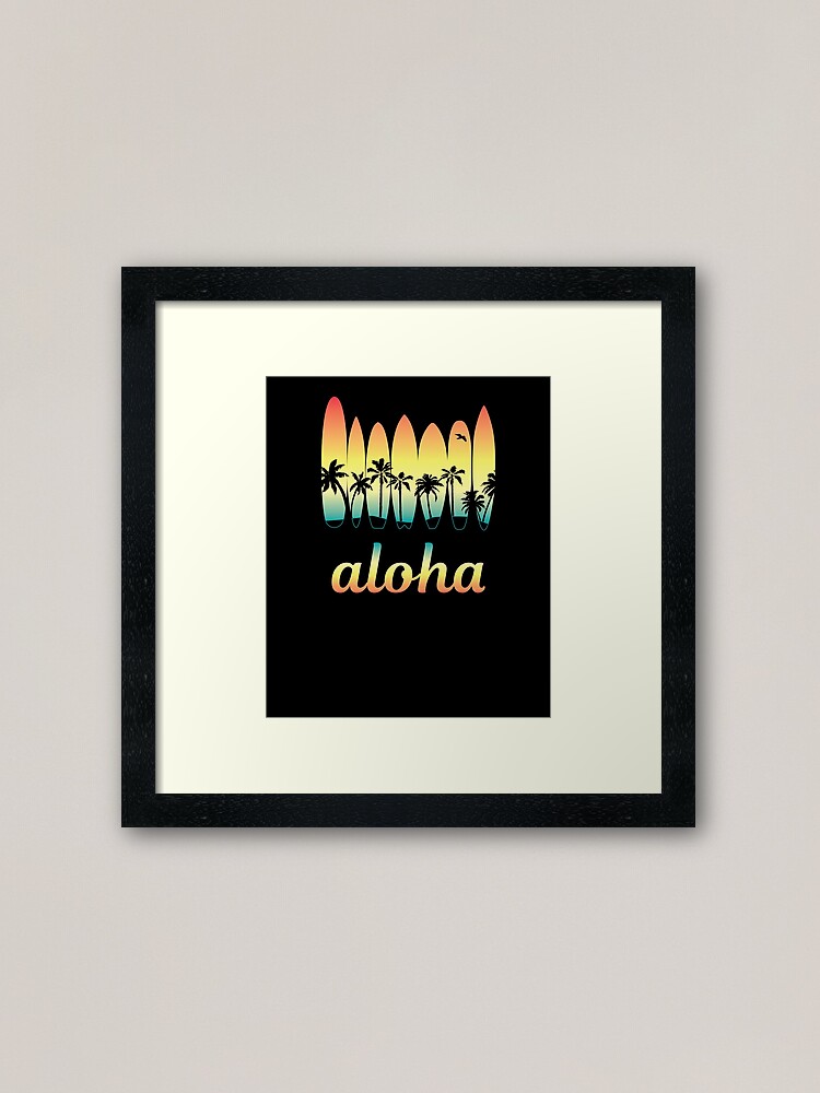 Alternate view of Aloha Surfing Good Vibes Framed Art Print