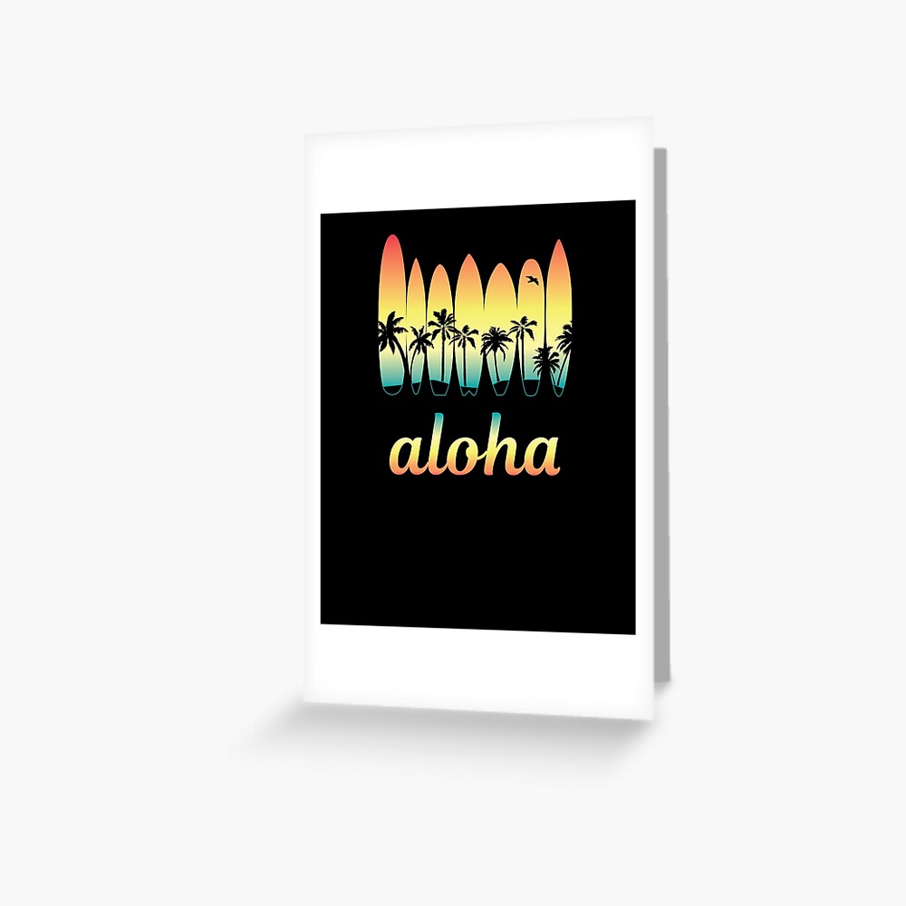 Aloha Surfing Good Vibes Greeting Card