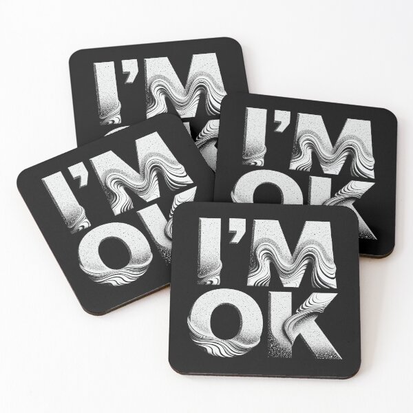 Item preview, "I'm OK" Textured Wavy Typography designed and sold by zzz888.