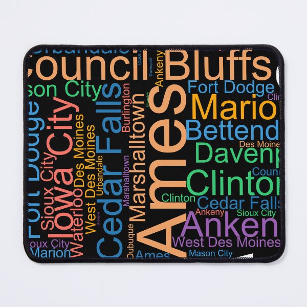 Item preview, Iowa Word Art With Cities designed and sold by TheIconSmith.