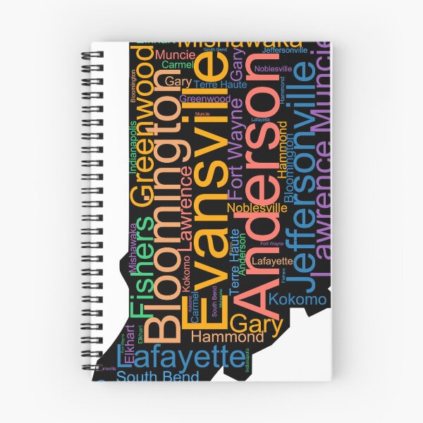 Item preview, Indiana Word Art With Cities designed and sold by TheIconSmith.
