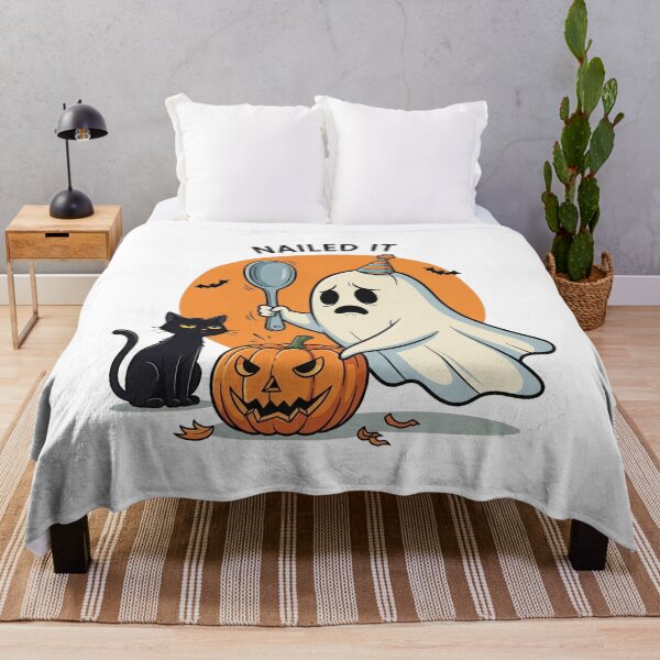 Item preview, Comical Ghost Pumpkin Carving Fail - Funny Halloween Misadventures designed and sold by Ascend777.