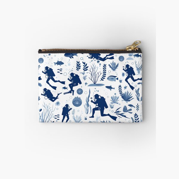 Item preview, Elegant Underwater Divers Pattern – Minimal Navy & White Ocean Design designed and sold by Windy-market.