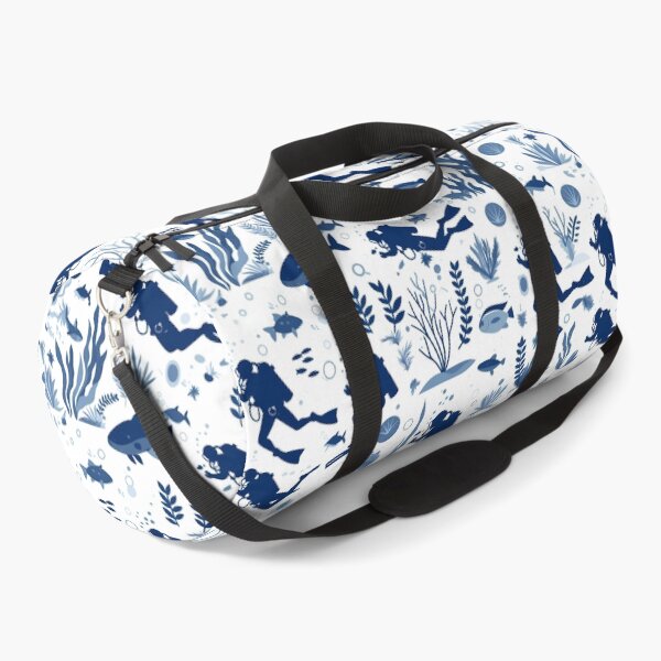 Item preview, Elegant Underwater Divers Pattern – Minimal Navy & White Ocean Design designed and sold by Windy-market.
