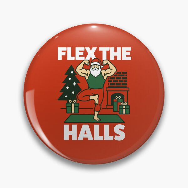 Item preview, Flex The Halls – Funny Muscular Santa Yoga Christmas designed and sold by Buzzworthy Threads.