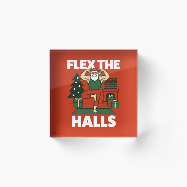 Item preview, Flex The Halls – Funny Muscular Santa Yoga Christmas designed and sold by Buzzworthy Threads.