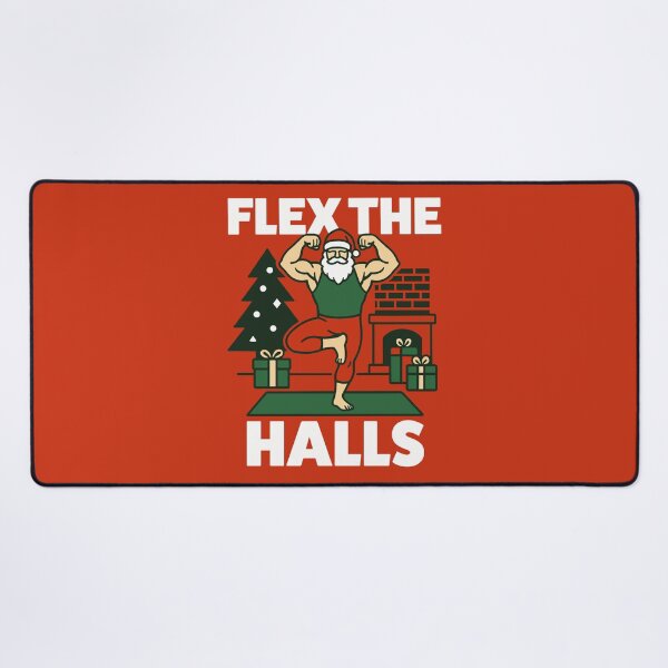 Item preview, Flex The Halls – Funny Muscular Santa Yoga Christmas designed and sold by Buzzworthy Threads.