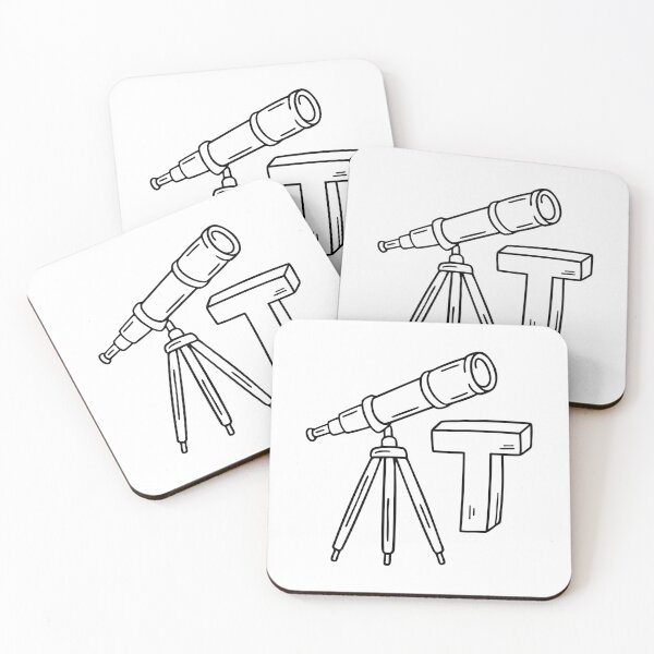 Item preview, An illustration of letter T stands for Telescope designed and sold by rasagamastore.