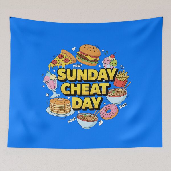 Item preview, Sunday Cheat Day Fitness T-Shirt | Funny Workout Recovery Foodie Tee designed and sold by loccotown168.