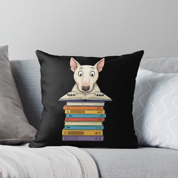 Item preview, Bull Terrier Dog Reading On Pile of Books Funny designed and sold by d247.