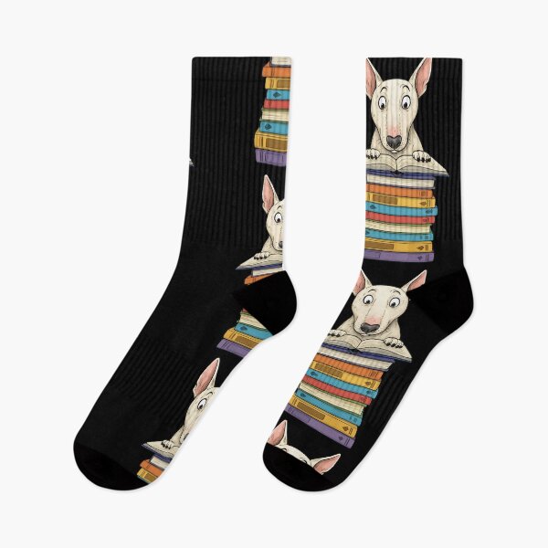 Item preview, Bull Terrier Dog Reading On Pile of Books Funny designed and sold by d247.