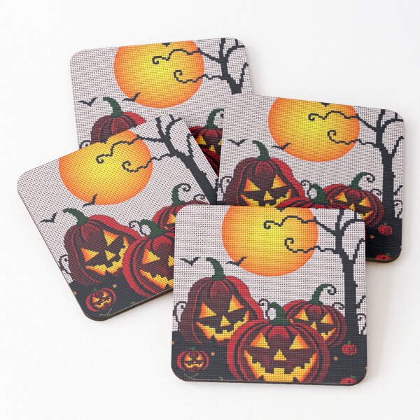 Item preview, Carved Jack-O’-Lanterns Cross Stitch Art – Cute Halloween Embroidery Design designed and sold by MiraLumeStudio.